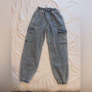 Denim Cargo Joggers